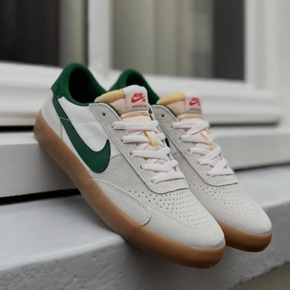 Nike SB Heritage Vulc Skate Shoes Sail Gorge Green Mens 9.5 Womens 11 CD5010-104